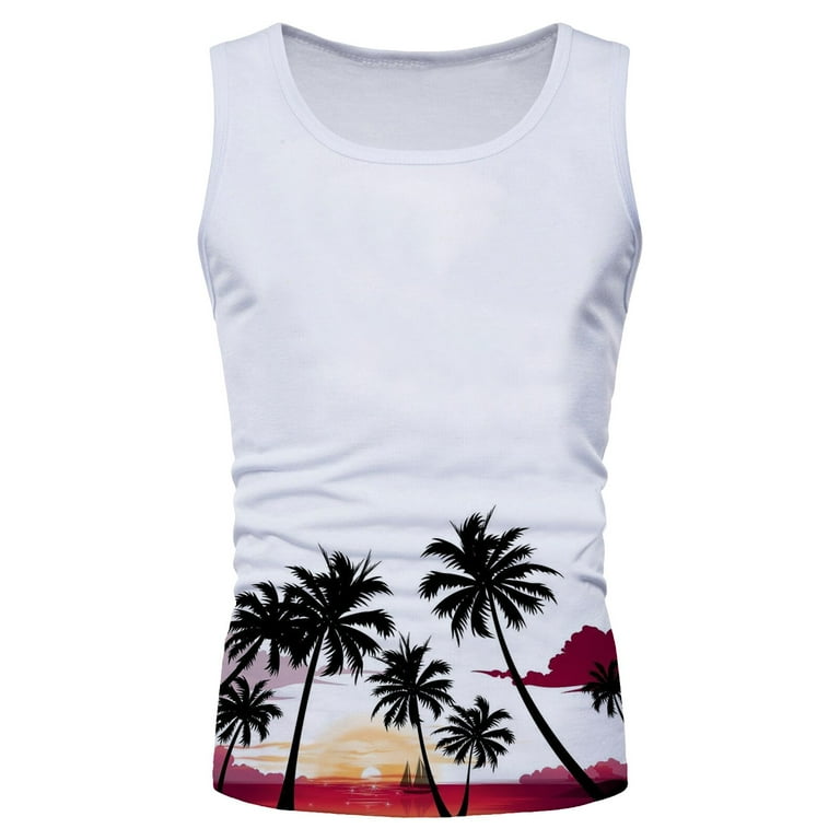Tank Top Casual Men Women Palm Leaf Graphic Sleeveless T-Shirt Summer Loose  Vest Printed Top Breathable Mesh Undershirt,004-Medium : :  Clothing, Shoes & Accessories