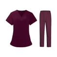 thumbnail image 4 of Conjunto de Uniforme de Enfermera Yinane para mujer ropa de Trabajo roja Talla L, 4 of 8