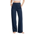 thumbnail image 1 of Pantalones Mujer Pierna Ancha Talovee Azul Marino Cintura Alta con Bolsillos XX-L, 1 of 5