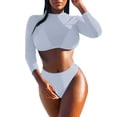 thumbnail image 2 of Fvwitlyh Swimming Suit For Women Women'S Summer Mesh Suspender Bikini Briefs Mesh Smock Three Piece Set, 2 of 3