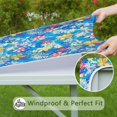 thumbnail image 6 of Pioneer Flower Floral Print Pattern Square Fitted Tablecloth with Elastic Edge,Square Table Cover,Washable Elastic Table Cover for Home Kitchen Party Decor 36"x36", 6 of 6