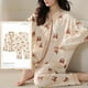 thumbnail image 1 of Conjuntos de Pijamas de Kimono anudado para Mujer, ropa de dormir de dibujos animados divertidos, ropa de casa para niña a cuadros, moda 3XL, primavera y otoño, 1 of 4