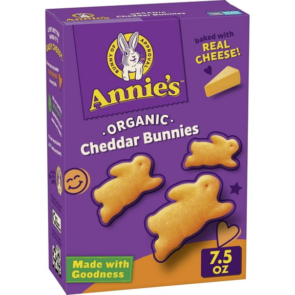 2X - Annie,S Organic Cheddar Bunnies Baked Snack Crackers, 7.5 Oz.