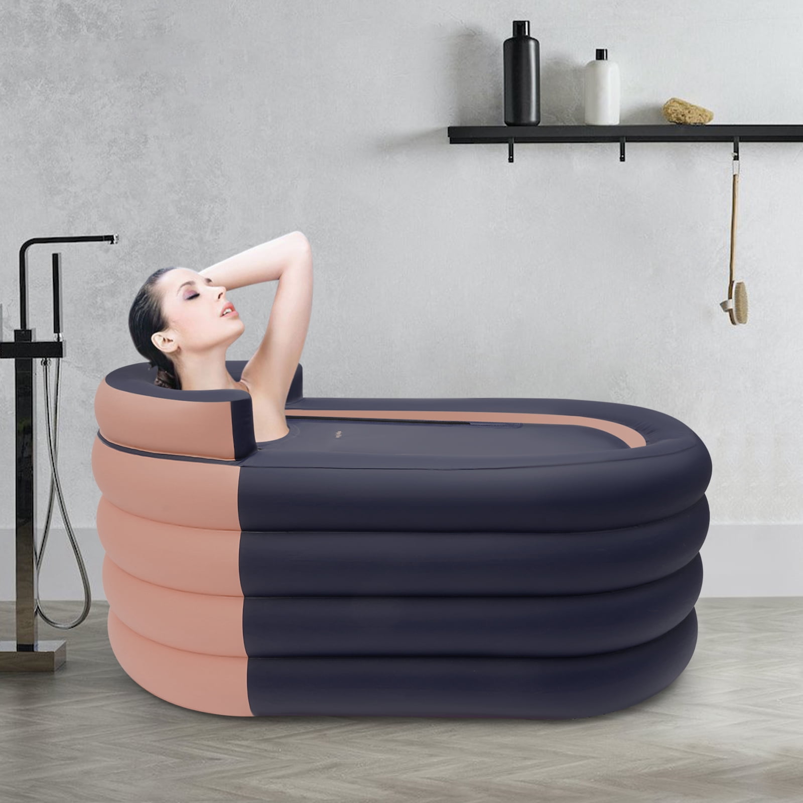 84*140*74cm/33. 07*55. 11*29. 13in Portable Ice Bath Tub PVC Inflatable Hot Bathtub SPA Massage Athletes Outdoor