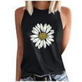thumbnail image 2 of WREESH Women's Floral Graphic Tank Top Crew Neck Sleeveless Summer Fashion Casual T-Shirts Black, 2 of 5