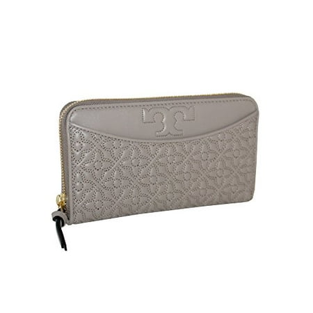 - Tory Burch Bryant Zip Continental Leather Wallet French grey