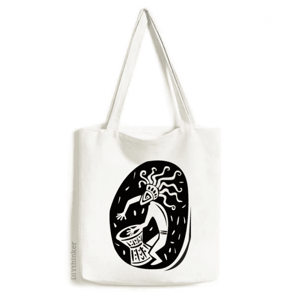 Ancient Egypt Pharaoh Outline Tote Canvas Bag Shopping Satchel Casual Handbag