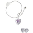 thumbnail image 2 of Delight Jewelry Silvertone Pink & Purple Butterfly Locket Silver-tone Rose Link Chain Bracelet, 6.25"+1.75" Extender, 2 of 4