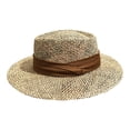 thumbnail image 1 of Sombrero de sol para mujer, sombrero de moda, protección solar, transpirable, tejido con cinta, para playa. marrón, 1 of 9