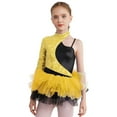 thumbnail image 3 of Jowowha Robe Justaucorps de Ballet à Sequins Manches Asymétriques pour Filles Jazz Latin Moderne Or 6, 3 of 5