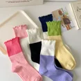 thumbnail image 3 of Granjero Gordo 3 pares de calcetines finos de algodón para mujer, calcetines de algodón suave para mujer por encima del tobillo (verde), 3 of 5