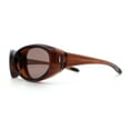 thumbnail image 6 of Oval Beveled Thick Plastic Y2K Sporty Fashion Sunglasses All Brown, 6 of 8