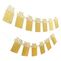 MLINS  First Year Birthday Bunting Household Photo Frame Whitening for List Baby Boy Golden