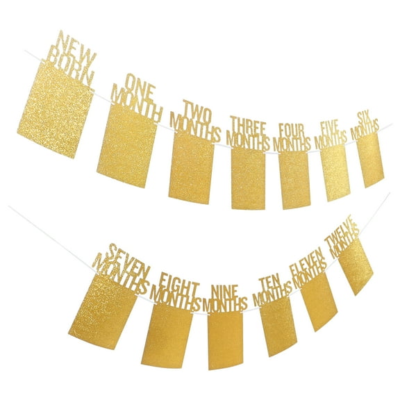 MLINS  First Year Birthday Bunting Household Photo Frame Whitening for List Baby Boy Golden