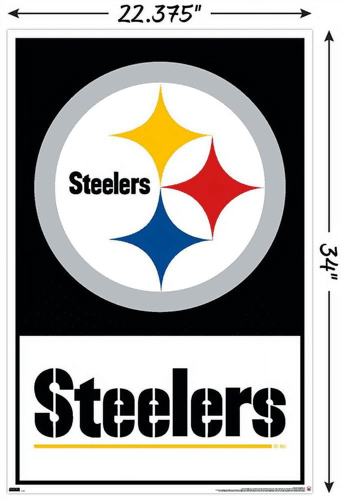 NFL Pittsburgh Steelers - Logo 21 Wall Poster, 14.725" x 22.375", Framed