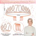 thumbnail image 6 of YANSION 70th Black Rose Gold Birthday Decorations Women, 70th Birthday Crown and Birthday Sash, 70th Birthday Cupcake Topper Confetti Balloons Party Accessories Supplies for Mom/Grandma's Birthday, 6 of 8
