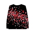 thumbnail image 4 of Gamivast Valentines Day Sweatshirts for Women Funny Heart Print V Neck Loose Blouse Trendy Long Sleeve Drop Shoulder Casual Pullover Spring Outfits, 4 of 5