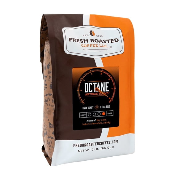 Fresh Roasted Coffee, Octane Italian Roast Blend, Dark Roast, Whole Bean, 32 oz 2 lbs