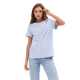 thumbnail image 1 of T-shirts à Manches Courtes Surdimensionnés pour Femmes, Col Ras du Cou, Coupe Ample, T-Shirt d'Entraînement, Hauts d'Été Décontractés, Coton, Léger L, 1 of 9
