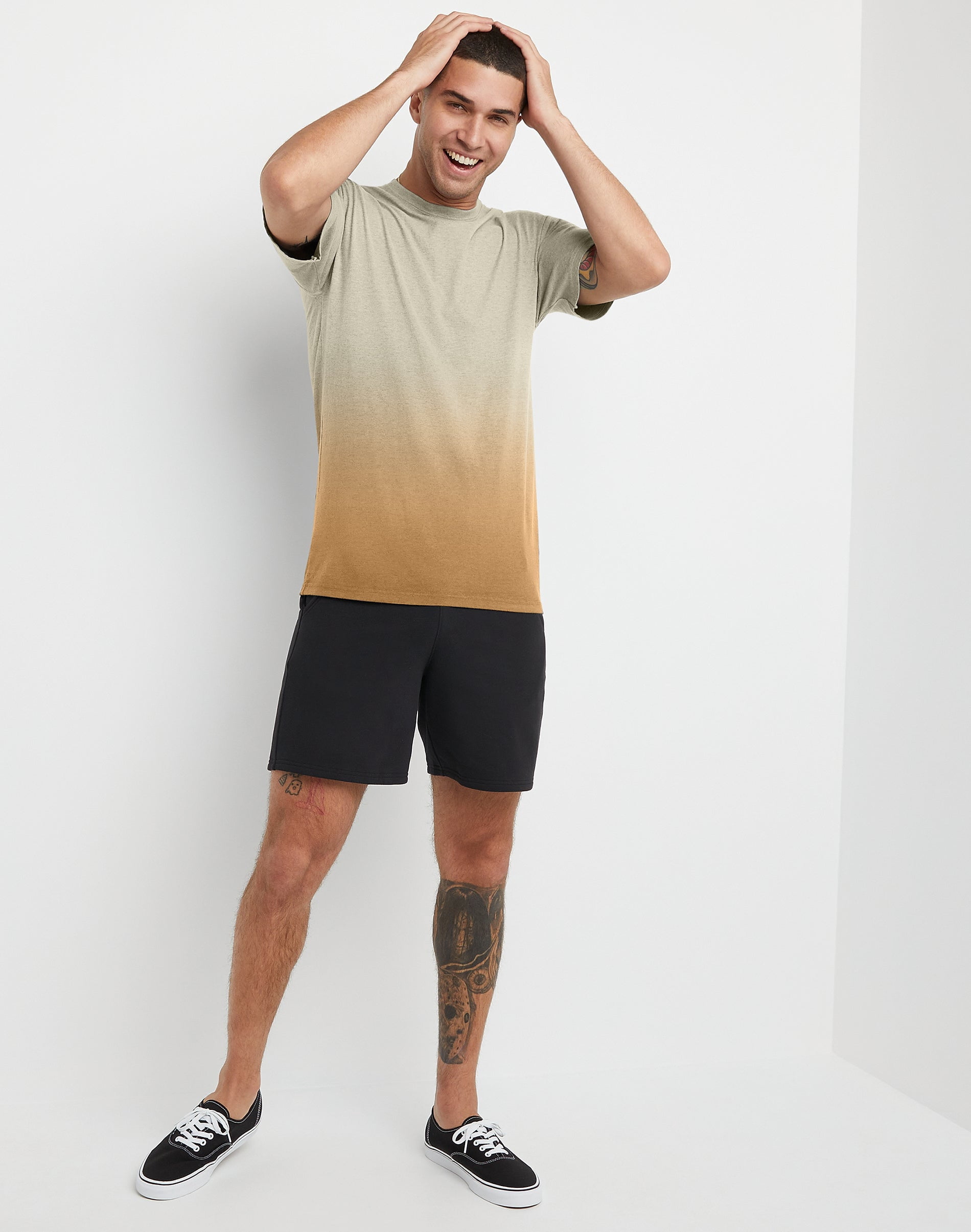 Hanes Men's & Big Men's Garment Dyed Dip Dye Ombre Tee Shirt, Sizes XS-3XL