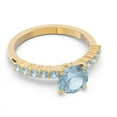 thumbnail image 3 of Diamond-Capitals 2.25 Carat Round Shape Aquamarine Gemstone Luxurious Bridal Ring for Ladies Solid 18K Yellow Gold Size 9.5, 3 of 7