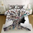 thumbnail image 4 of Abstract Art Comforter Sets King Size All Season Bed Set Soft Bedding Sets Character Portrait Bedding Quilt for Kids Teen Girls 1 Comforter+ 2 Pillowcases, 4 of 14