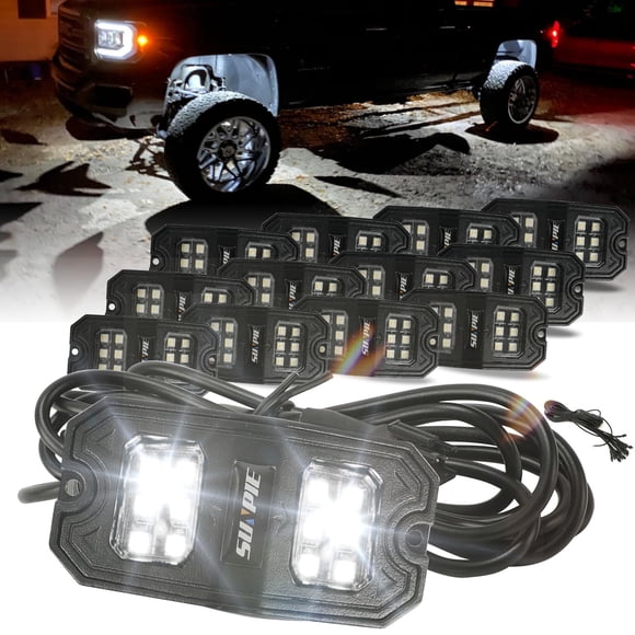 Luces Ambientales SUNPIE 12 Pods Blanco 6000K Impermeables para Camiones