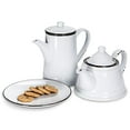 thumbnail image 2 of Abbott Collection Enamel Look Stoneware Teapot, White, 2 of 5