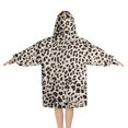 thumbnail image 2 of Black and Tan Leopard Print Blanket Hoodies for Kids 6-13YR Oversize Wearable Blanket Hoodies for Boys Girls Teens, 2 of 7