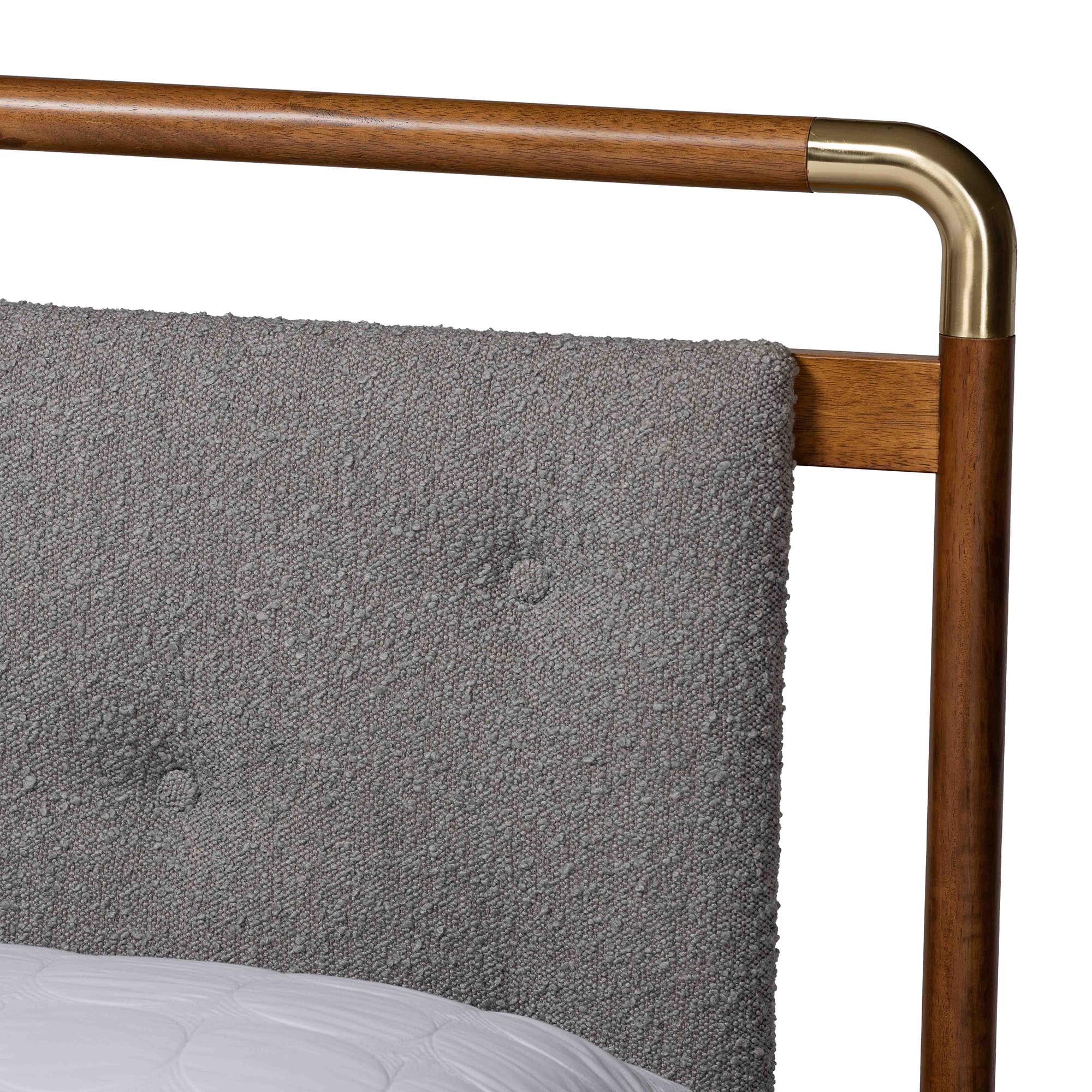 Baxton Studio Edwina Mid-Century Platform Bed, Queen, Walnut Brown