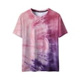 thumbnail image 4 of Sexlip Womens Purple Ombre Tie Dye Blouse Crew Neck Design Soft Fabric Relaxed Silhouette for Everyday Wear Pink M, 4 of 9