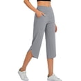 thumbnail image 5 of SwiftWear Women's Yoga Capris with Pockets High Waist Stretchy Workout Athletic Running Gym Cropped Pants Loose Straight Leg for Summer Fitness, 5 of 9