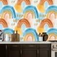 thumbnail image 5 of Peel and Stick Wallpaper Canvas Contact Paper Colorful Rainbow Fun Boho Boho Wallpapers Arcs Curved Lines Geometric Self Adhesive and Removable 17.7in x 118in, 5 of 8