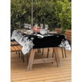 thumbnail image 2 of Outdoor Tablecloth with Umbrella Hole and Zipper, Black Christmas Rectangle Table Cloth 60x120 Inch Waterproof Tablecloth, Elk Xmas Snowflake Winter Deer Picnic Table Cover for Patio Camping, 2 of 7