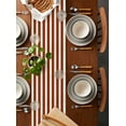 thumbnail image 2 of Burnt Orange Stripes Table Runner Cotton Linen 36 Inch Holiday Dresser Scarves, Farmhouse White Simple Vertical Striped Tablerunner for Kitchen Coffee Dining Bedroom Dinner Scarf Décor 13''x36'', 2 of 9