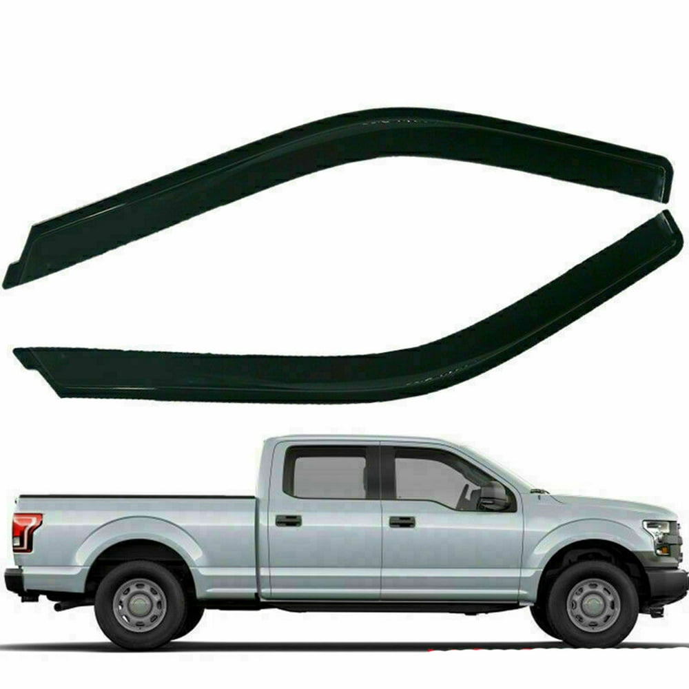 POSSBAY Side Window Visor Vent Rain Sun Guard Shade For Ford F150 F250