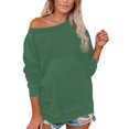 thumbnail image 2 of EIMELI Chemise Femme Liquidation Grande Taille Femme Décontractée Manches Longues Unie Ample Col Rond Chemisier Haut Rouge TG, 2 of 6