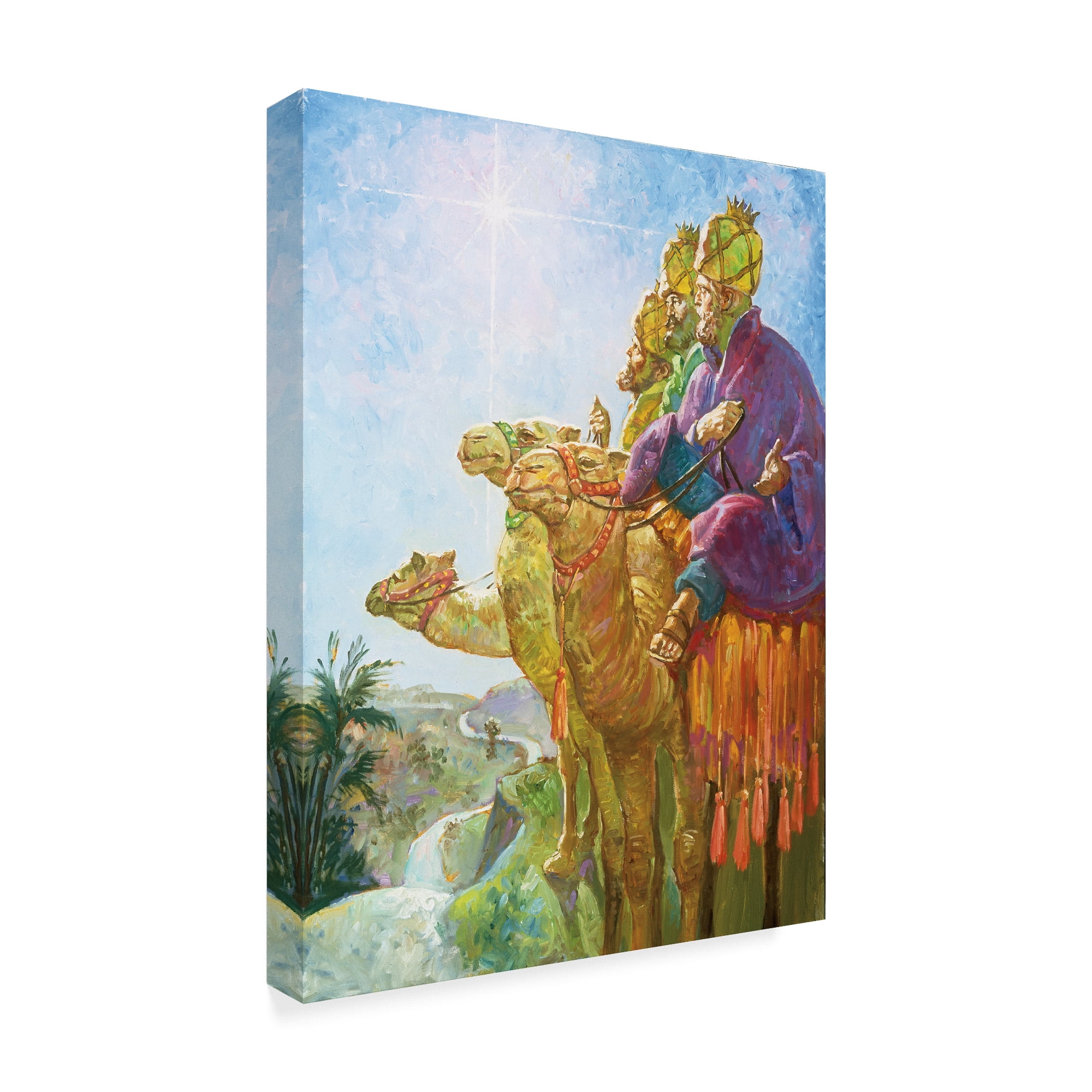 Trademark Fine Art 'Three Wise Men Camels' Canvas Art by Hal Frenck