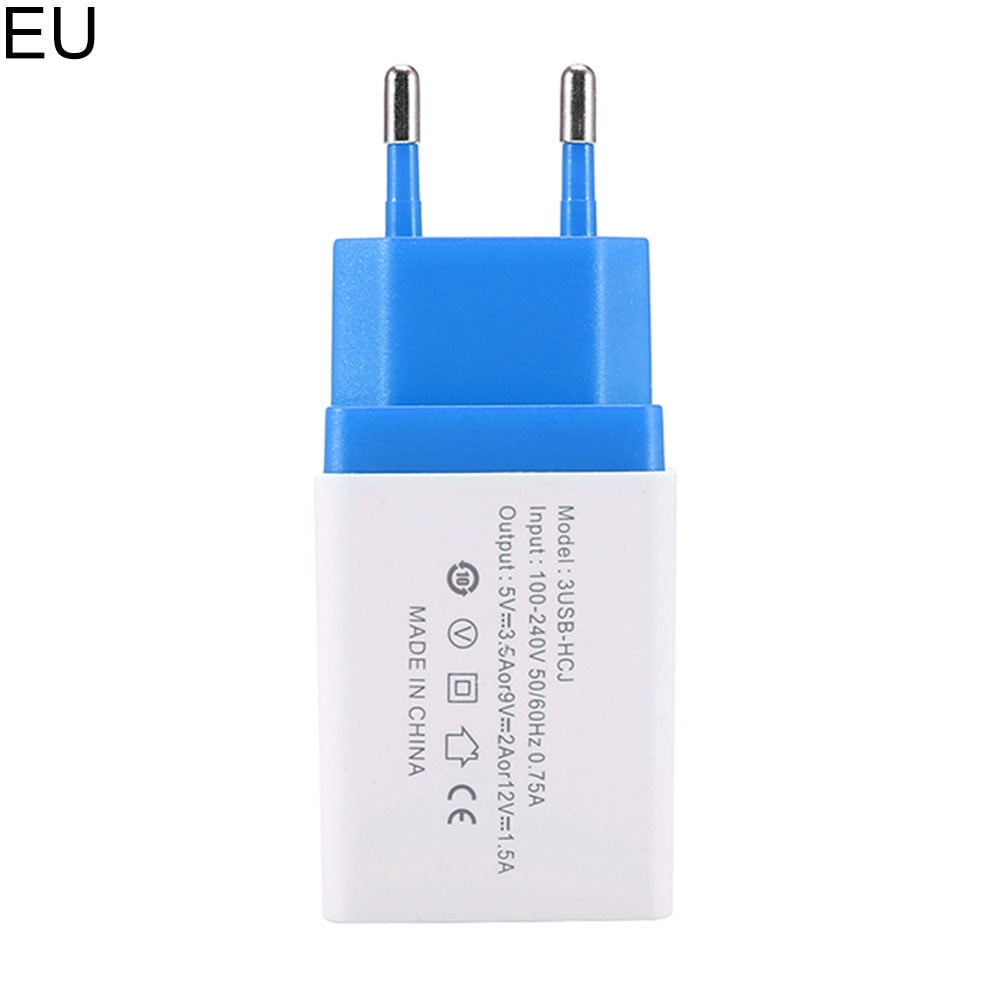 HEVIRGO Portable Travel 3 USB Ports Wall Charging Mobile Phone Charger Power Adapter