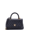 thumbnail image 1 of Pre-Owned Coco Top Handle Bag Chevron Caviar Mini By Rebag, 1 of 7