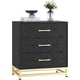 thumbnail image 5 of Negra 3-cajón wood cómoda: moderno bedside nightstand con gold handles para closet y dormitorio almacenamiento, 5 of 5