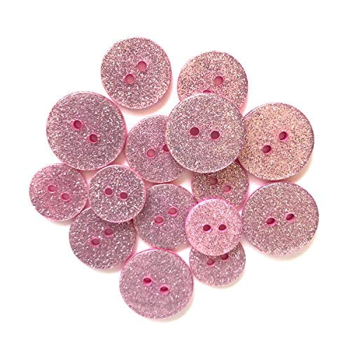 Buttons Galore Glitter Craft & Sewing Buttons Pink Champagne - 3 Packs - 45 Buttons