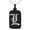 Black, variant on Stainless Steel Letter L Initial Old English Monogram Engraved Small Rectangle Dog Tag Charm Pendant Necklace