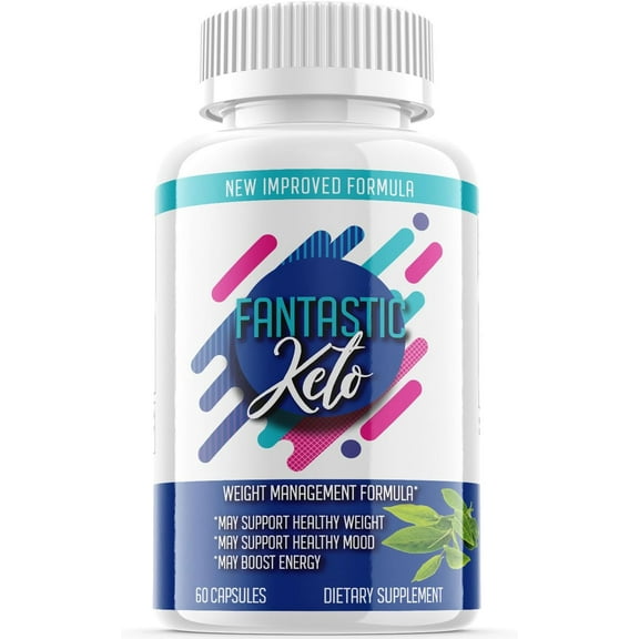 (1 Pack) Fantastic Keto - Keto Weight Loss Formula - Energy & Focus Boosting Dietary Supplements for Weight Management & Metabolism - Advanced Fat Burn Raspberry Ketones Pills - 60 Capsules