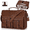 Brown, variant on Messenger Bag for Men 15.6 inch PU Leather Laptop Bag Large Vintage Briefcase Waterproof Computer Shoulder Bag for Office Work College, Brown