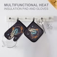 thumbnail image 4 of Yayeee Oven Mitts and Pot Holder Set of 2 Heat Resistant Kitchen Gloves Baking Hot Pad, Black Astronaut Record, 4 of 5