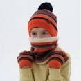thumbnail image 6 of KYAIGUO Kids Boys Girls Winter Hat Scarf Gloves Set 4-7Years Old Warm Knit Beanie Cap Circle Scarf Mitten with Fleece Lining 3Pcs, 6 of 6
