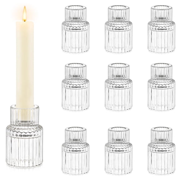 Portavelas Hewory Glass Clear Coner, juego de 10