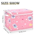 thumbnail image 5 of Yayeee Collapsible Cube Storage Bin with Lid Fabric Closet Decorative Basket with Handles, Love Connection, 5 of 7