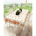 thumbnail image 5 of Maple Leaves Tablecloth Waterproof for Round/Rectangle/Oval/Square Tablecloth 60x84 in Table Cloth Cover Thanksgiving Decorations for Fall Baby Shower Christmas Wedding Party,Autumn Orange Pumpkin, 5 of 6